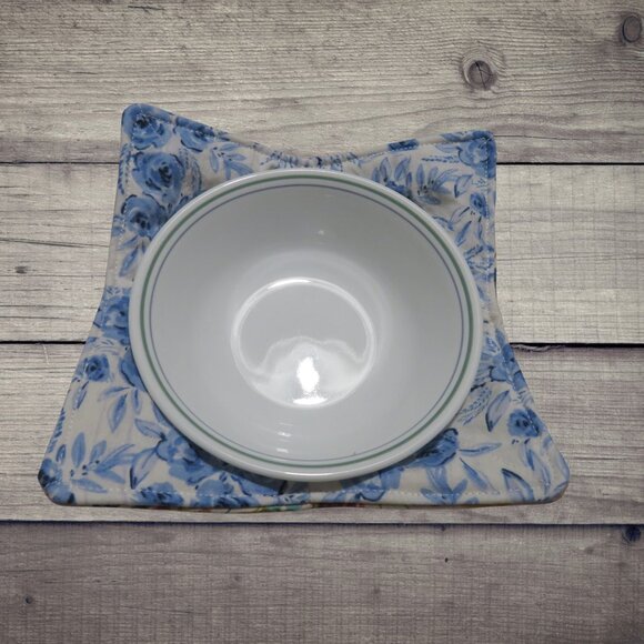 Microwave Bowl Cozy, Reversible Floral Soup Bowl or Ice Cream Cozy - Picture 4 of 4